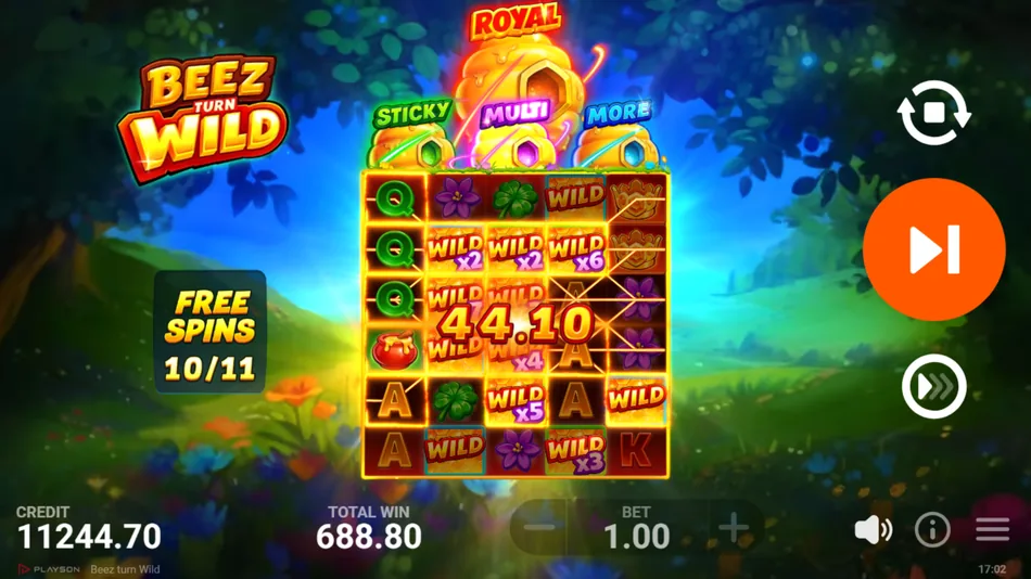Wild multiplier labels x2, x3 and x5 on a winning payline