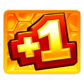 +1 Free Spin symbol on a honeycomb tile